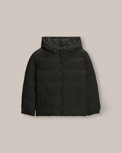 Chamarra Hoodie Acolchada Negra